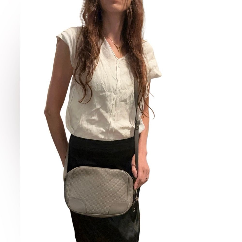 Gucci Bree Gray Leather Crossbody Bag - Picture 12 of 12